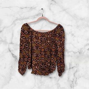 Billabong Floral Women's Off The Shoulder Top - Multicolor size Medium